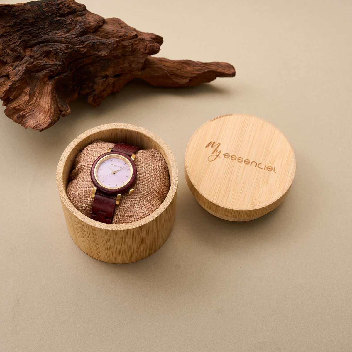 Montre femme amarante bois Vélina – Image 3