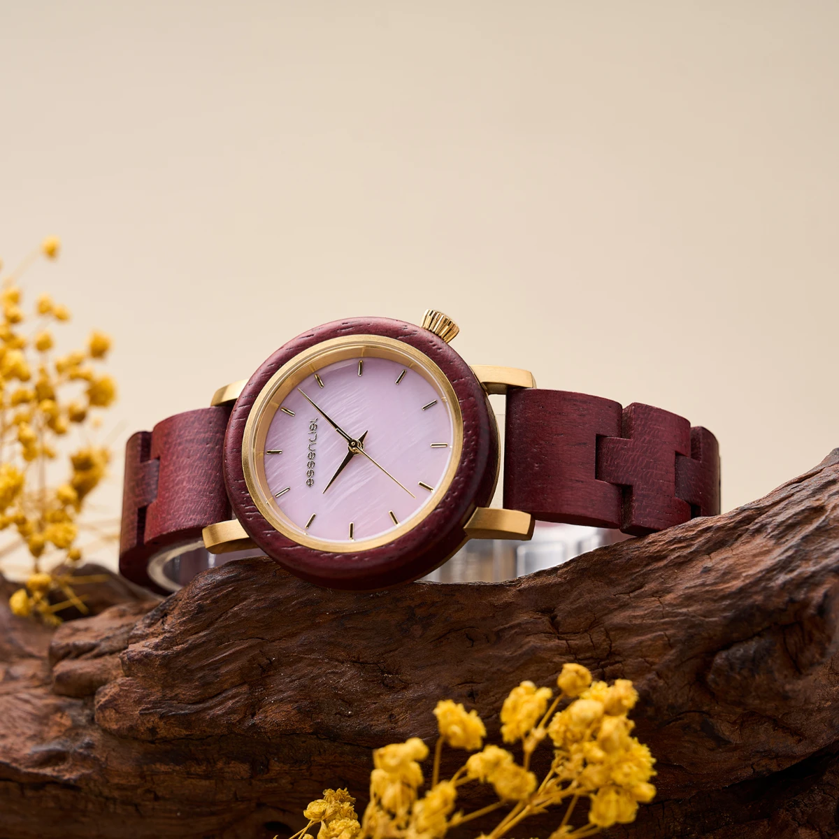 Montre femme amarante bois Vélina – Image 4