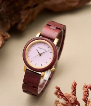 Montre femme amarante bois Vélina