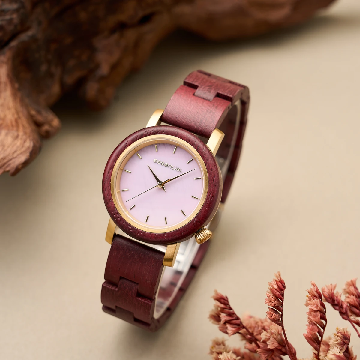 Montre femme amarante bois Vélina