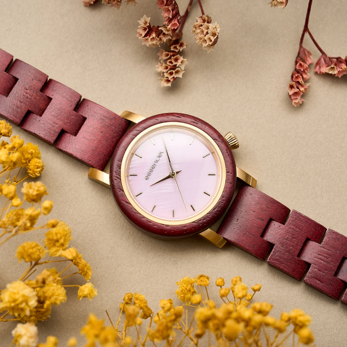 Montre femme amarante bois Vélina – Image 2