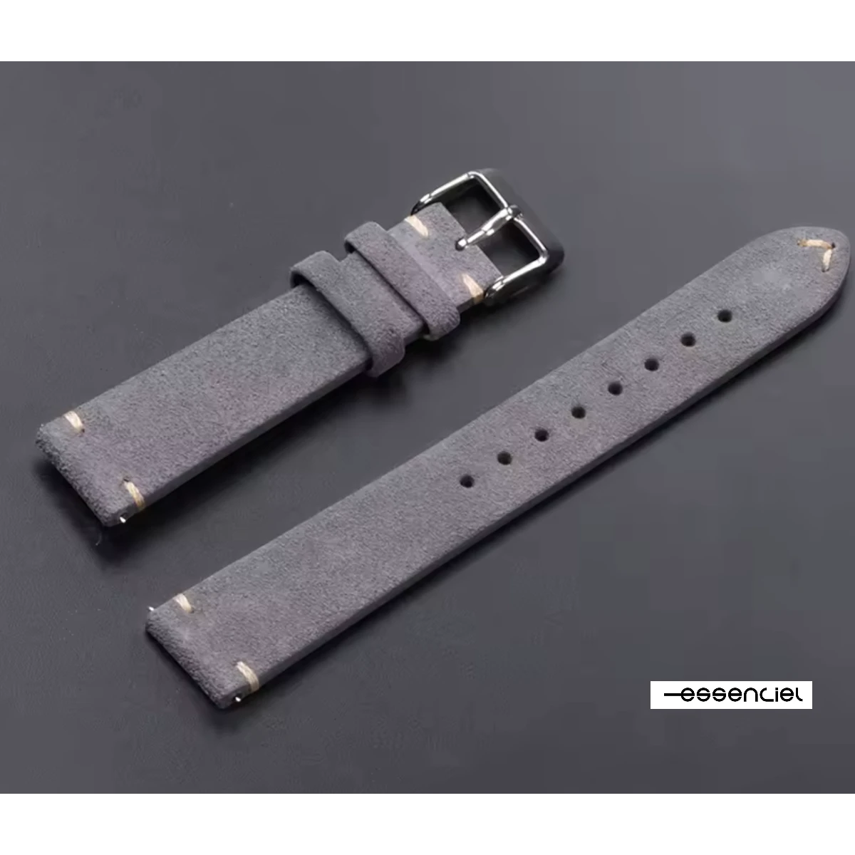 Bracelet daim gris femme interchangeable 14mm Bella