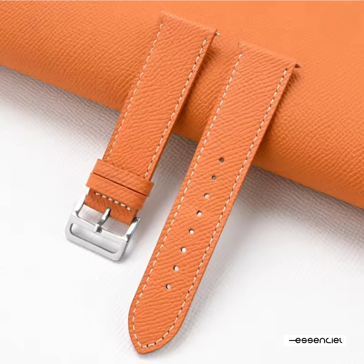 Bracelet cuir orange homme interchangeable 20mm Antonio