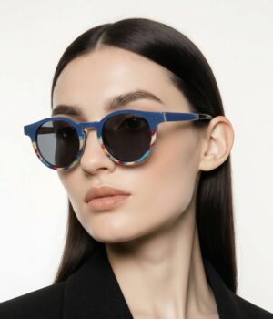 Lunettes de soleil en bois Paul Bleu multicolore