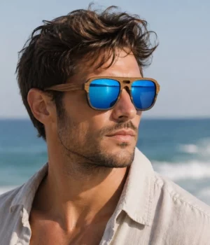 Alternative view of Lunettes bois solaire pilote homme Forestt