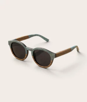Alternative view of Lunettes en bois mixte solaire retro bicolore Madisson