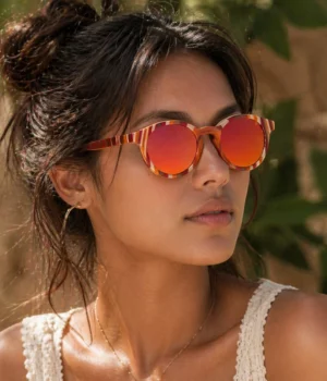 Lunettes en bois femme polarise multicolore Vaninna